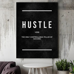 Tablou Canvas Motivational - Hustle (definition - black) - Img 3