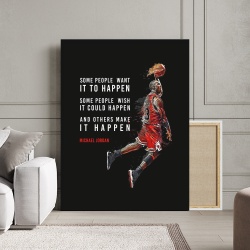 Tablou Canvas Motivational - Make it happen - Michael Jordan - Img 2