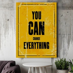 Tablou Canvas Motivational - You can change everything (yellow) - Img 4