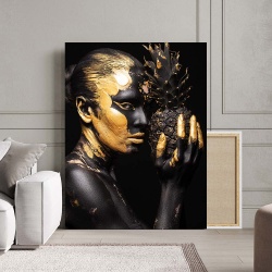 Tablou Canvas - The lady and the pineapple