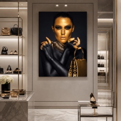Tablou Canvas - The lady with a golden bag