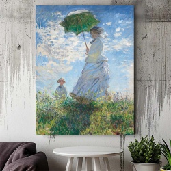 Tablou Canvas "The Woman with a Parasol" - Femeie cu umbrelă