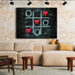 Tablou Canvas Tic Tac Toe Hearts - Img 1