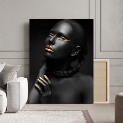 Tablou Canvas - Tribal black portrait - Img 2