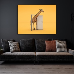 Tablou Girafa printr-o usa deschisa