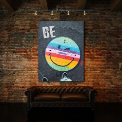 Tablou Motivational - Be Happy (Smiley Face) - Img 3