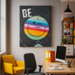 Tablou Motivational - Be Happy (Smiley Face)