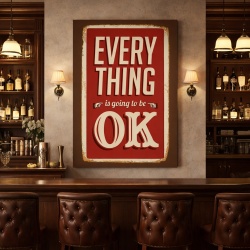 Tablou Motivational - Everything will be ok (rusted sign)