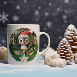 Cana De Craciun - Cute Penguin with Santa's Hat (mesaj personalizat) - Img 2
