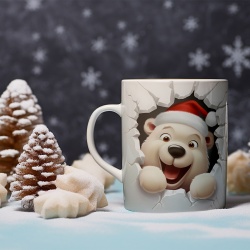 Cana De Craciun - Cute Polar Bear Breaking the Ice - Img 2