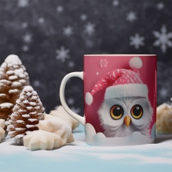 Cana De Craciun - Cute Santa Owl - Img 3