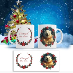 Cana De Craciun - Urs polar cu fular (mesaj personalizat) - Img 2