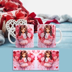 Cana Valentine's Day - Cute Girl with Paper Hearts - Img 2
