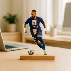 Figurina de birou din plexi glass cu Neymar - vedere fata