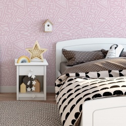 Fototapet Copii Pattern Geometric Abstract cu Fundal Roz Pastel 1012-B - Img 2