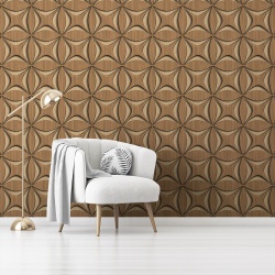Fototapet Imitatie Lemn - Pattern geometric floral 3D (Wood 053) - Img 4