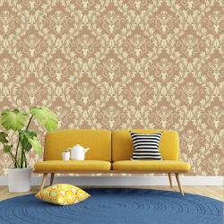 Fototapet Pattern floral ornamental in maro si crem (Arabesque 065) - Img 4
