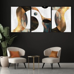 Set 3 Tablouri Canvas - Abstract liquid gold - Img 2
