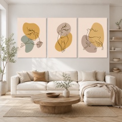 Set 3 Tablouri Caprioare stilizate