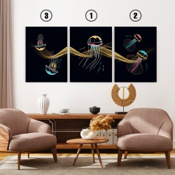 Set 3 Tablouri meduze