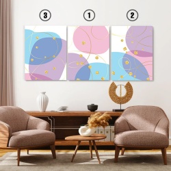Set 3 Tablouri Pastel and golden sparks - Img 2