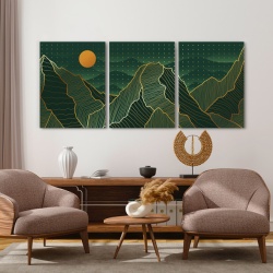 Set Tablouri Canvas - Abstract Dots Golden Landscape - Img 2