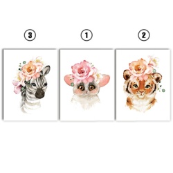 Set Tablouri Copii - Cute Flower Animals - Img 2