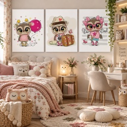 Set Tablouri Copii - Cute Owls