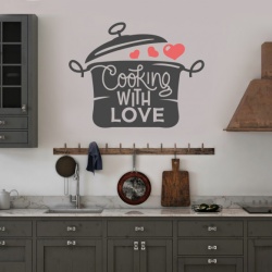 Sticker Bucatarie - Cooking with love (hearts)