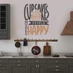 Sticker Bucatarie - Cupcakes make people happy - Img 3