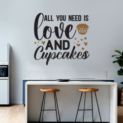 Sticker Bucatarie - Love and cupcakes