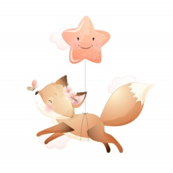 Sticker Copii - Baby fox and the star - Img 3
