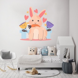 Sticker Copii - Cute bunny with carrots - Img 3