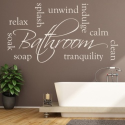 Sticker De Perete Bathroom Words Relax Soak - Img 1