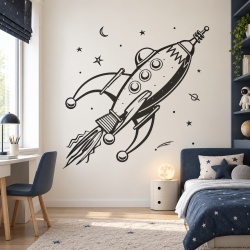 Sticker De Perete Decor Pentru Copii Racheta