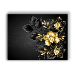 Tablou Canvas Black And Gold Orchids - Img 3