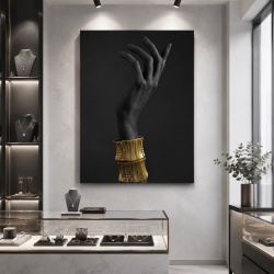 Tablou Canvas - Black and Golden Tribal Hand