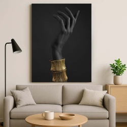 Tablou Canvas - Black and Golden Tribal Hand - Img 2