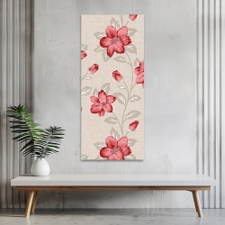 Tablou canvas - Flori rosii pe fundal texturat (Floral 210)