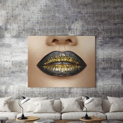 Tablou Canvas Golden Lips - Img 5