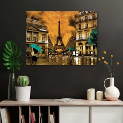 Tablou Canvas - Golden Paris - Img 2