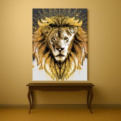 Tablou Canvas - Golden Tribal Lioness