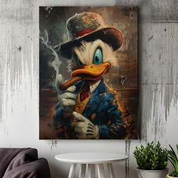 Tablou Canvas Inspirațional - Realistic Smoking Scrooge - Img 1