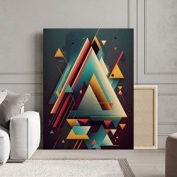 Tablou Canvas Modern Abstract - 3D Colorful triangles - Img 2