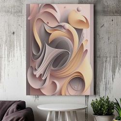 Tablou Canvas Modern Abstract - 3D Pastel fluid geometry - Img 3