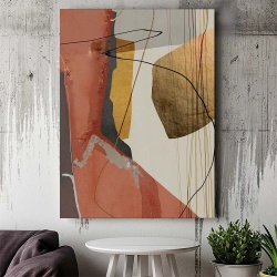 Tablou Canvas Modern Abstract - Abstract painting with golden patches