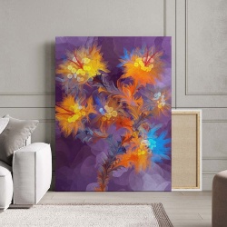 Tablou Canvas Modern Abstract - Abstract painting with multilayered flowers