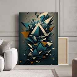 Tablou Canvas Modern Abstract - Exploding triangles - Img 2