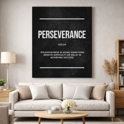 Tablou Canvas Motivational - Perseverance (definition - black)