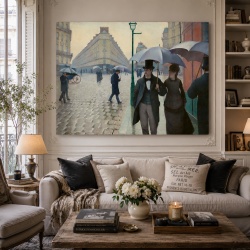 Tablou Canvas "Paris Street In Rainy Weather" - Stradă pariziană într-o zi ploioasă